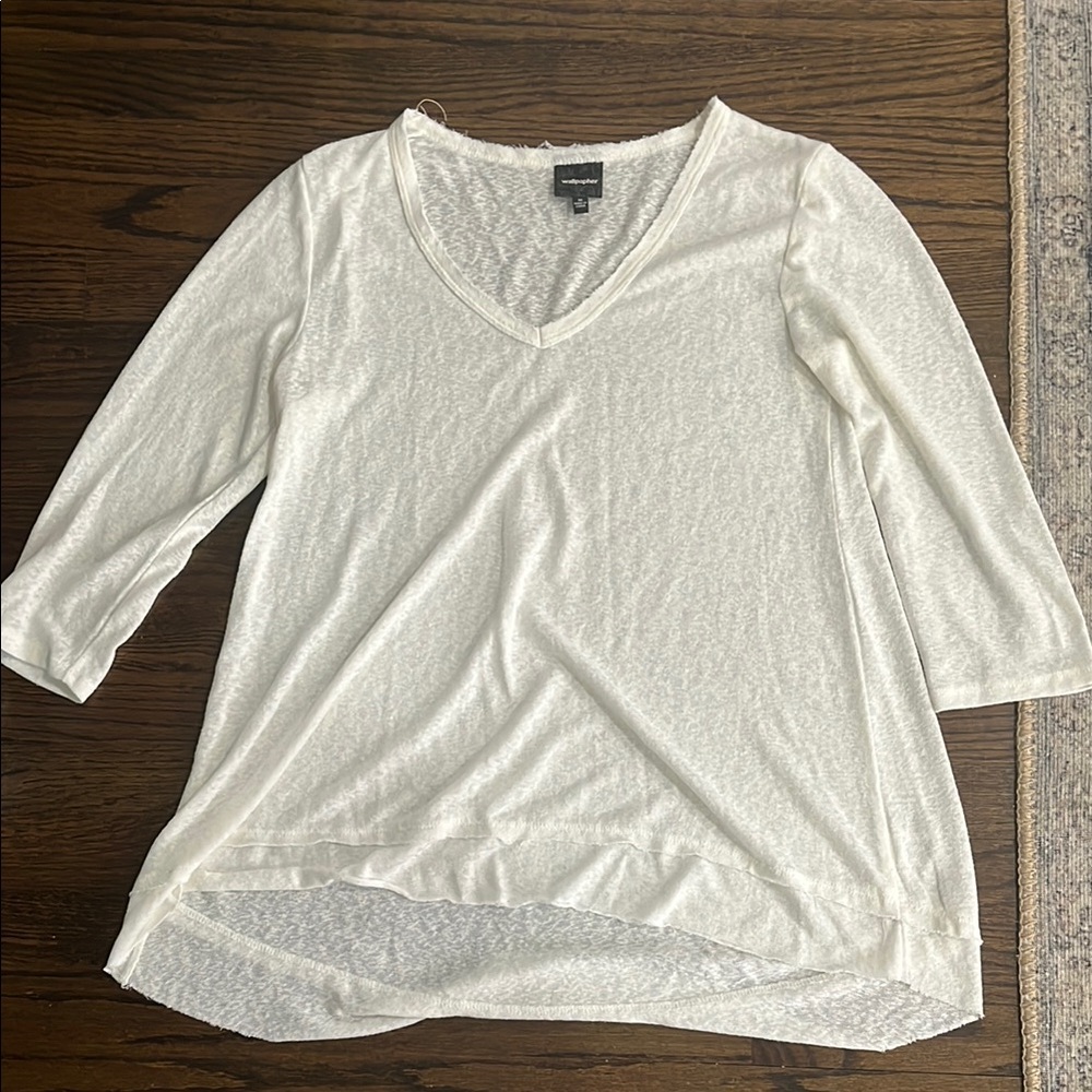 Wallpapher Cream 3/4 Sleeve Blouse